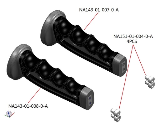 [25301] Nauticam Pair of MIL/Compact Housing Handles with Screws