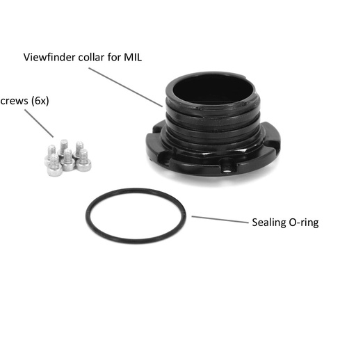 [90157] Nauticam Viewfinder Collar Adaptor for 32201(from A124466) and 32203 (from A218826) to Use on MIL housing